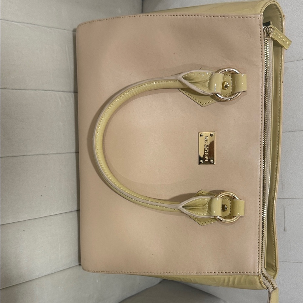 St. John Pink and Tan Satchel